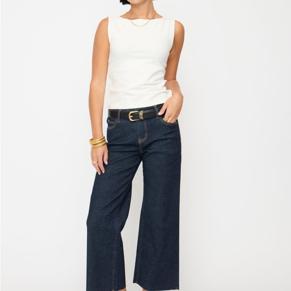 Oliver Logan Aberdeen Wide Leg Cropped Timbers Dark Wash - Picture 9 of 15